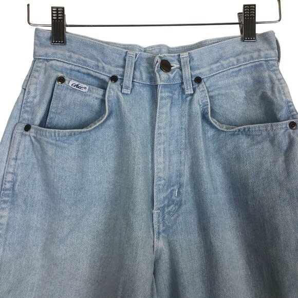 Vtg 70s/80s CHIC High-Waisted Jeans Sz 8 Tapered Legs Light Wash Cotton 26 x 29 - Picture 2 of 11